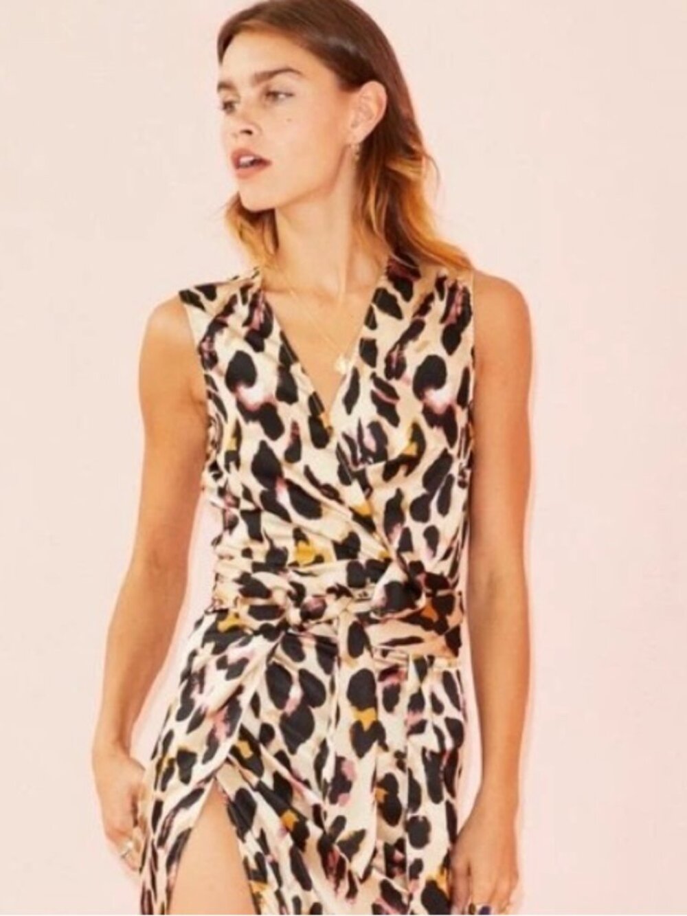 NEVER FULL DRESSED Wrap Top in Leopard Sz US 6/UK 10 - NWT!! - Picture 3 of 11